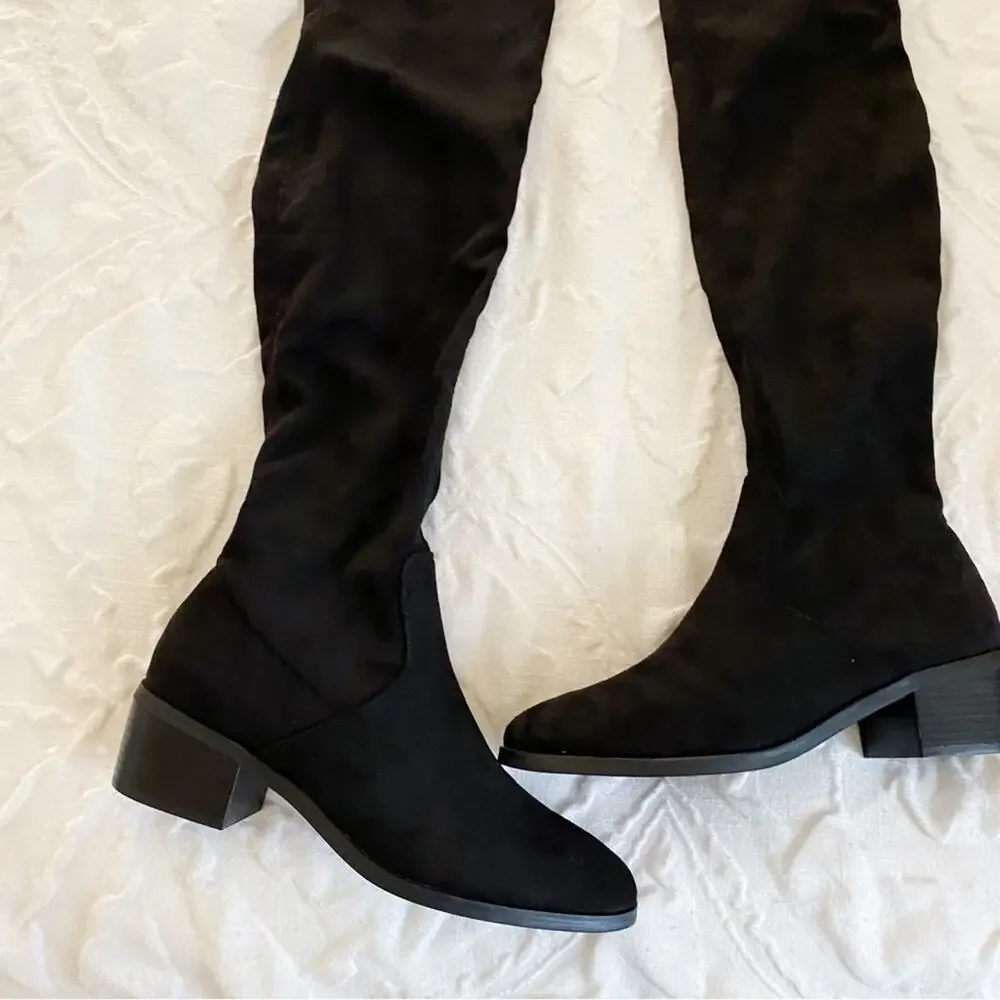 New York & Co Stacked Heel Over the Knee Boots Size 8